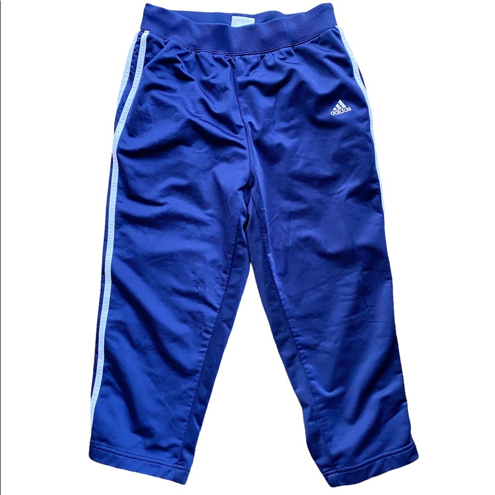 Women’s Adidas Royal Blue Size M White Striped Joggers with Pockets